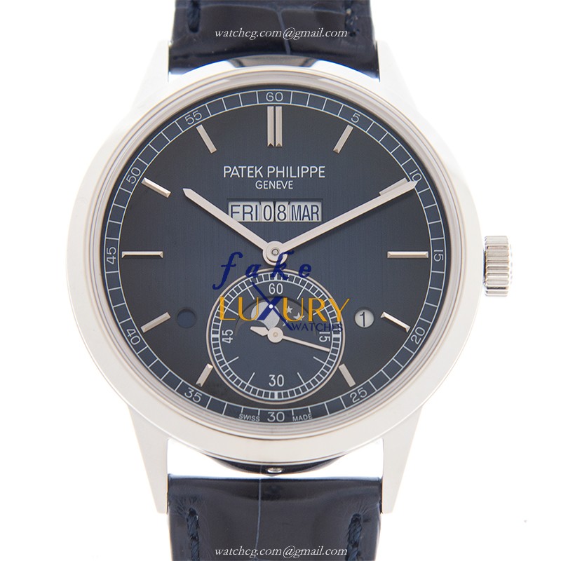 Patek Philippe 5236P-001 Replica Watch - Automatic Platinum - Dark Blue Dial Alligator Strap - Luxury Replica Watch