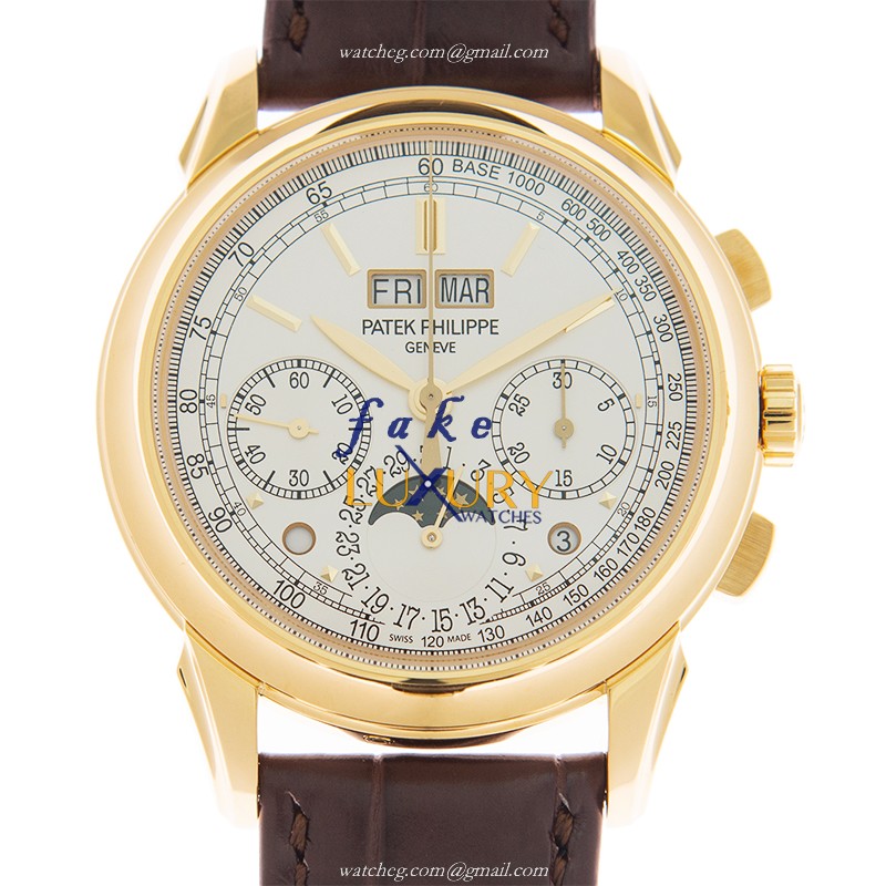 Patek Philippe 5270J-001 Replica Watch, White Dial, 18kt Yellow Gold Case, Manual Wind - Luxury Replica Watch