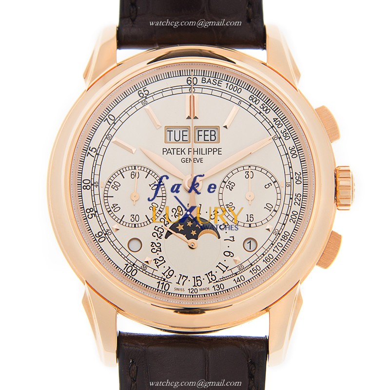 Patek Philippe 5270R-001 - Replica Watch - Manual Wind - 18kt Rose Gold - White Dial - Alligator - Luxury Replica Watch
