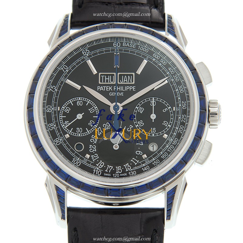 Patek Philippe 5271-11P-001 COMPLICATIONS Manual Wind 950 Platinum Diamonds Black Dial Replica Watch - Luxury Replica Watch