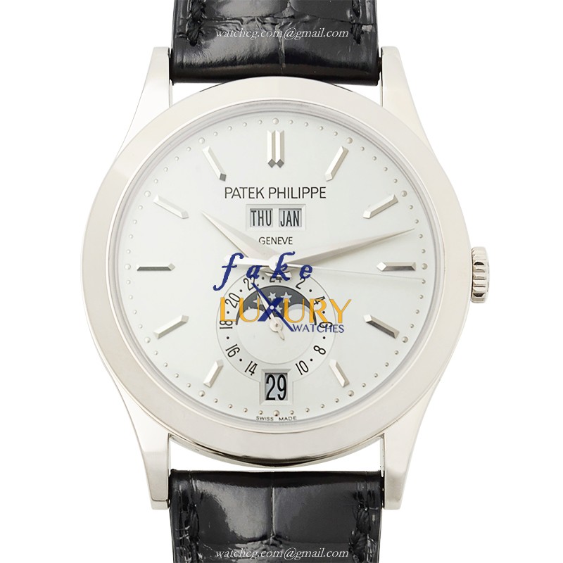 Patek Philippe 5396G-011 Replica Watch, White Dial, Automatic, 18kt White Gold, Alligator Strap - Luxury Replica Watch