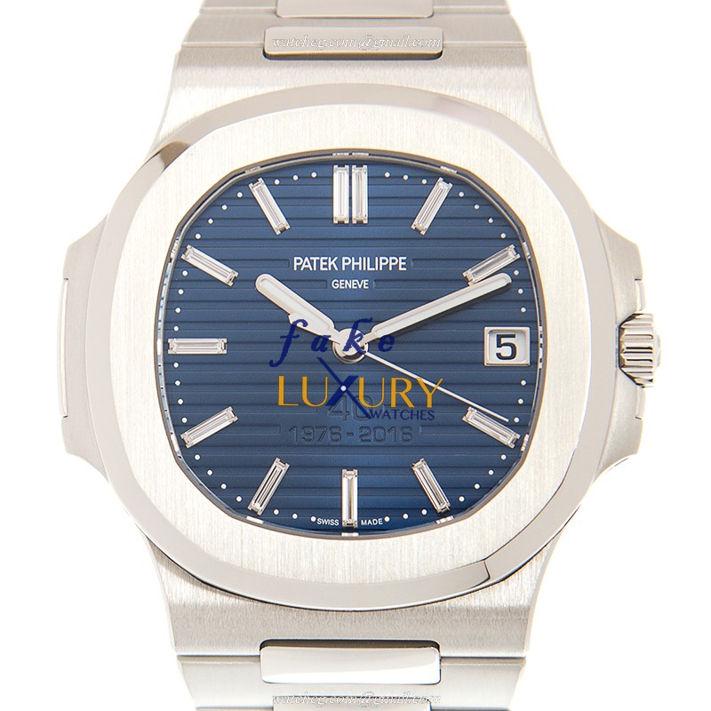 Patek Philippe 5711/1P-001 Nautilus Replica Watch, Automatic, Blue Dial, Platinum Case, 40mm - Luxury Replica Watch