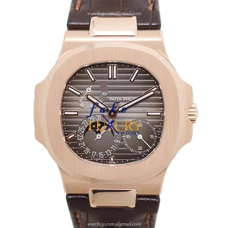 Patek Philippe 5712R-001 Nautilus Replica Watch, Automatic, Dark Grey Dial, 18kt Rose Gold Case - Luxury Replica Watch