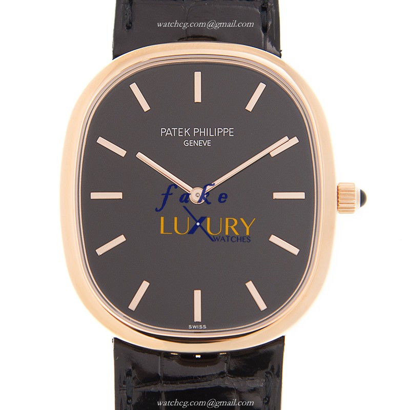 Patek Philippe 5738R-001 Golden Ellipse Automatic 18kt Rose Gold Black Dial Replica Watch - Luxury Replica Watch