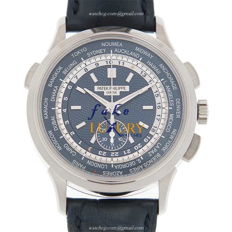 Patek Philippe 5930G-010 Replica Watch, World Time Complications, Gold Case, Silver Dial - Luxury Replica Watch