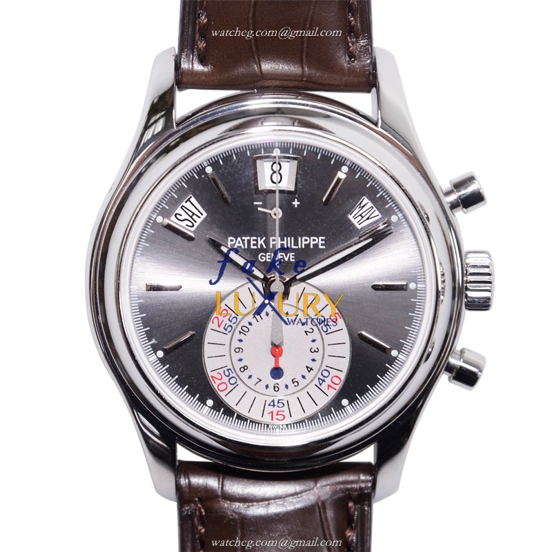Patek Philippe 5960P-001 COMPLICATIONS Automatic 18kt White Gold Dark Grey Dial Replica Watch - Luxury Replica Watch