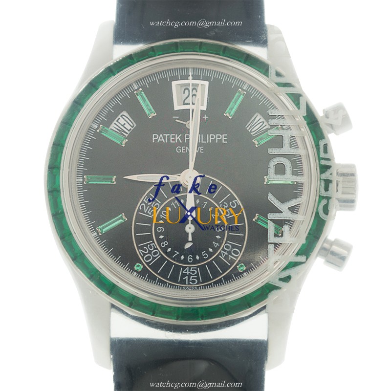 Patek Philippe 5961/13P-010 COMPLICATIONS Automatic Platinum Black Dial Alligator Strap Replica - Luxury Replica Watch