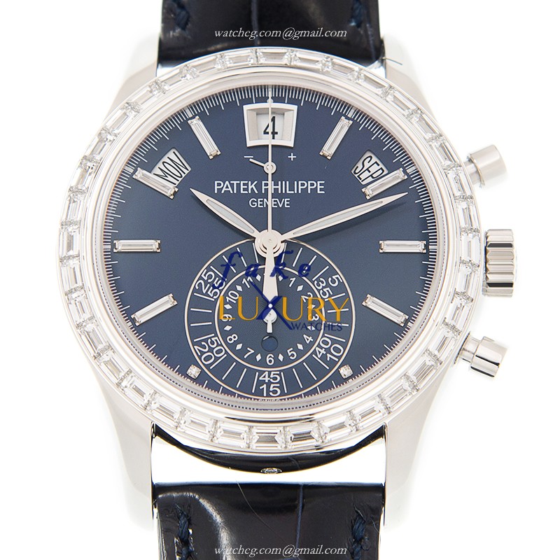 Patek Philippe 5961P-001 - Replica Watch - Automatic - 18kt White Gold & Diamond - Dark Blue Dial - Luxury Replica Watch