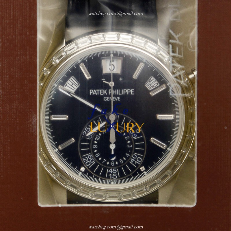 Patek Philippe 5961P-010 Replica Watch - Automatic Platinum Diamonds - Dark Blue Dial - Luxury Replica Watch