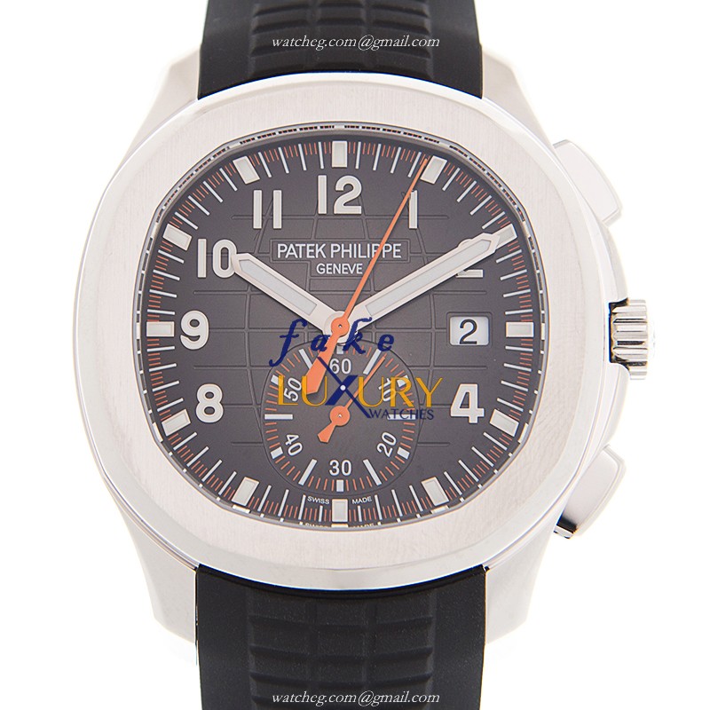 Patek Philippe 5968A-001 Aquanaut Replica Watch, Automatic, Black Dial, Steel Case, Rubber Strap - Luxury Replica Watch