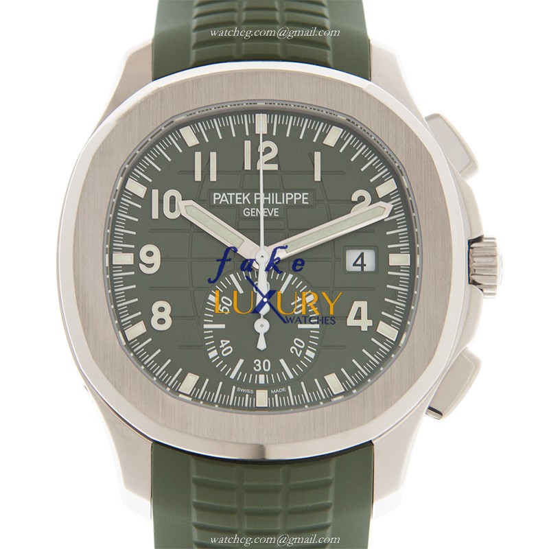 5968G-010 - Patek Philippe Aquanaut Replica Watch 42mm Automatic Green Dial Rubber - Luxury Replica Watch