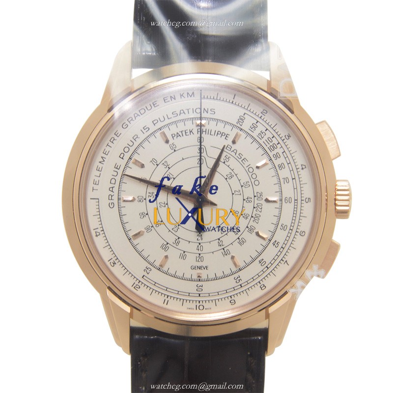 Patek Philippe 5975R-001 Anniversary Automatic 18kt Rose Gold Alligator Strap Replica Watch - Luxury Replica Watch