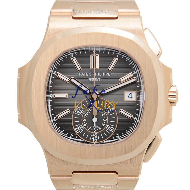 Patek Philippe Nautilus 5980/1R-001 Replica Watch With Gray Dial, 18kt Rose Gold Case Automatic - Luxury Replica Watch