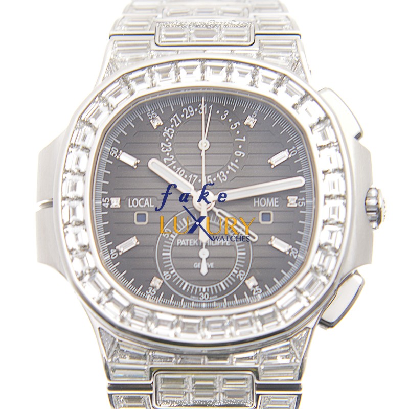 Patek Philippe Nautilus 5990/1400G-001 Automatic 18kt White Gold Diamond Black Dial Replica Watch - Luxury Replica Watch