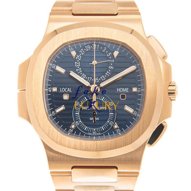 Patek Philippe 5990/1R-001 Nautilus Replica Watch, Blue Dial, Rose Gold Case, Automatic - Luxury Replica Watch