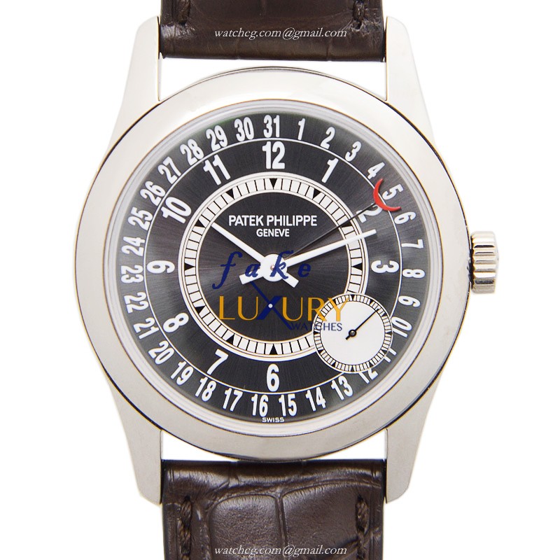 Patek Philippe Calatrava 6000G-010 Automatic 18kt White Gold Brown Dial Replica Watch - Luxury Replica Watch