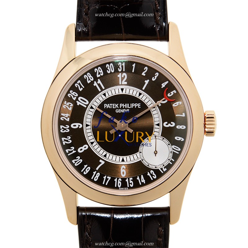 6000R-001 - Patek Philippe Calatrava Replica Watch - 18kt Rose Gold Automatic - Brown Dial - Luxury Replica Watch