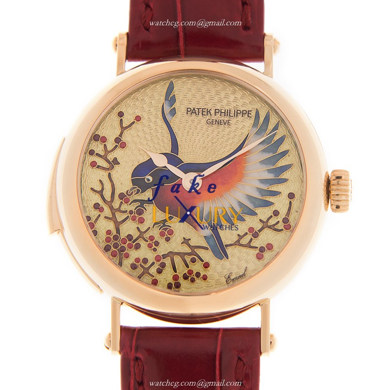 Patek Philippe 7000/50R-001 - Replica Watch - Automatic - 18kt Rose Gold - Red Alligator Strap - Luxury Replica Watch