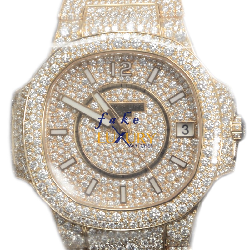 Patek Philippe 7021/1R-001 Nautilus Automatic 18kt Rose Gold Diamonds Replica Watch - Luxury Replica Watch