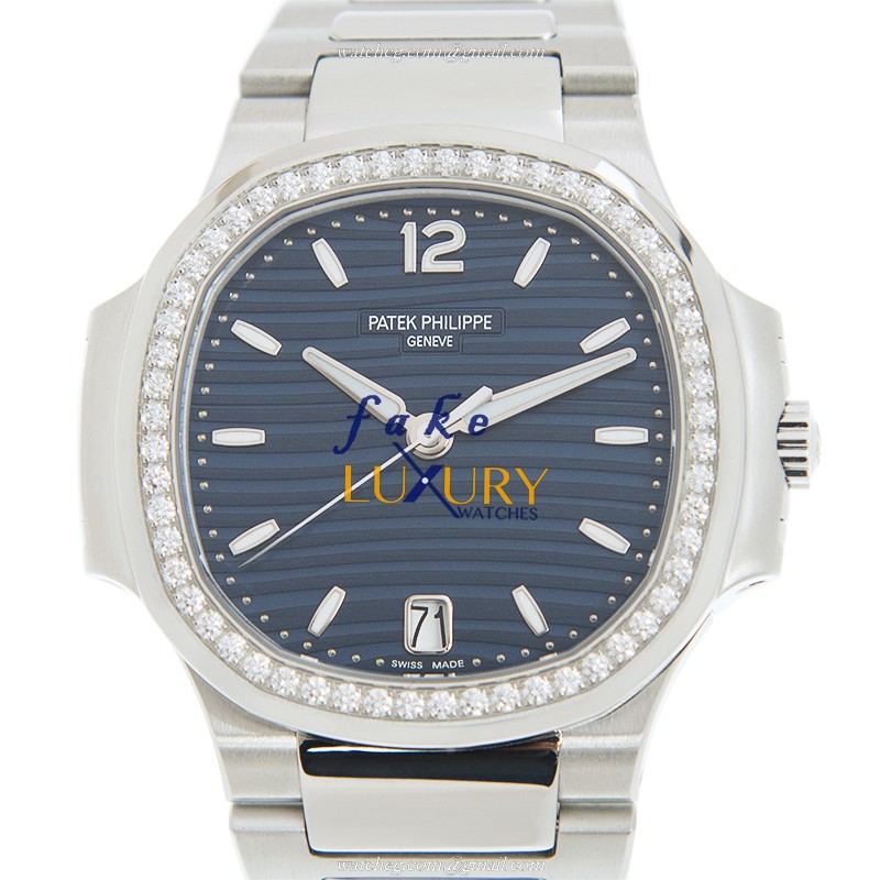 Patek Philippe 7118/1200A-001 Nautilus Replica Watch, 35.2mm Automatic, Blue Dial, Steel & Diamonds - Luxury Replica Watch