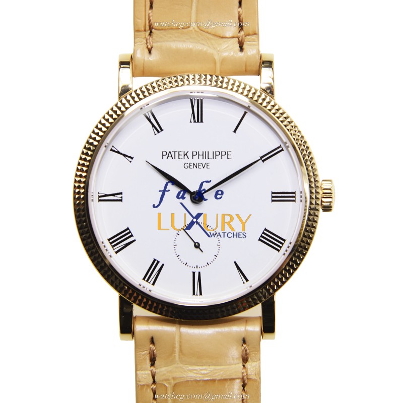 Patek Philippe Calatrava 7119J-010 Replica Watch With Manual Wind Movement, White Dial, 18kt Yellow - Luxury Replica Watch