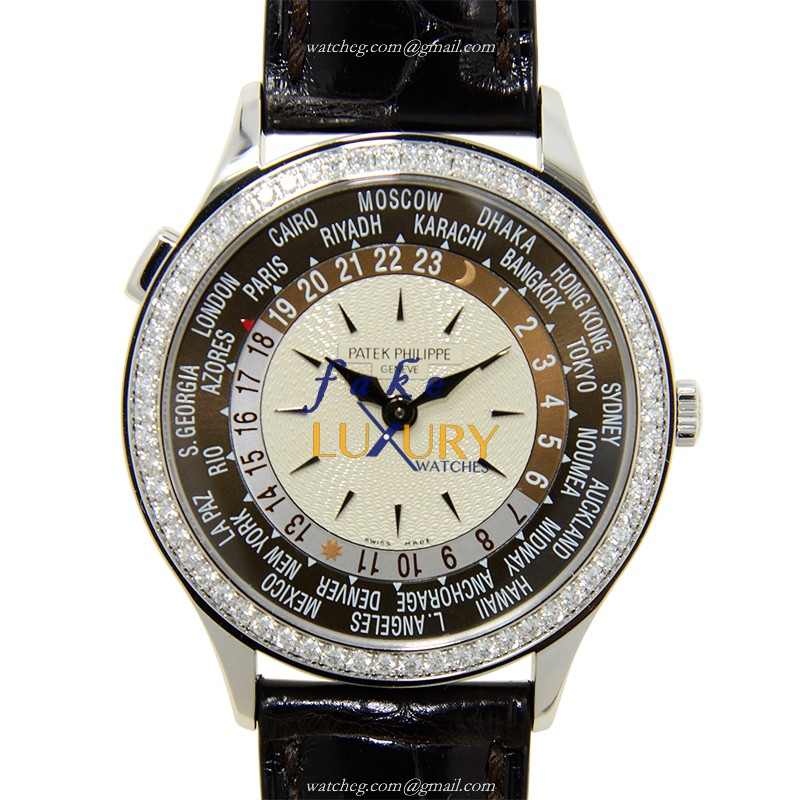Patek Philippe 7130G-010 Replica Watch Manual Wind 18kt White Gold Diamond Silver Dial Black - Luxury Replica Watch