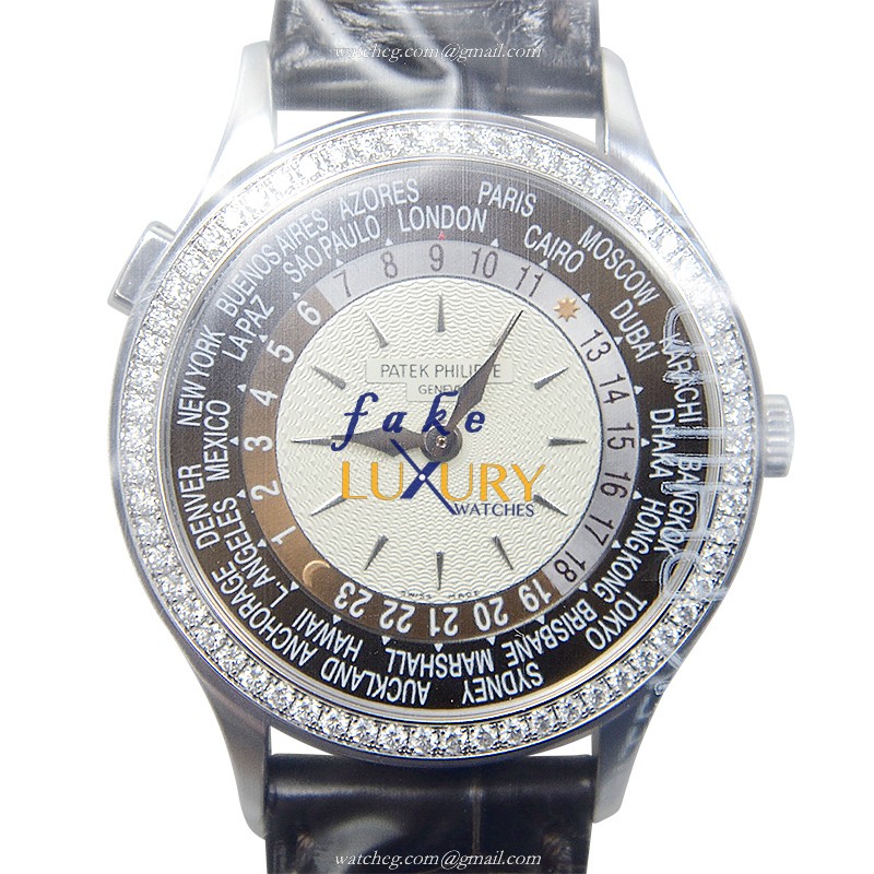 Patek Philippe 7130G-013 COMPLICATIONS 18kt White Gold Diamond Brown Alligator Automatic Replica - Luxury Replica Watch