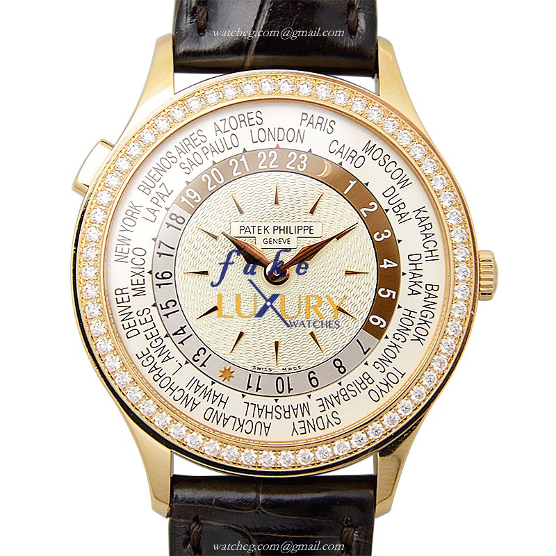 Patek Philippe 7130R-010 COMPLICATIONS Automatic 18kt Rose Gold Diamonds White Dial Replica Watch - Luxury Replica Watch
