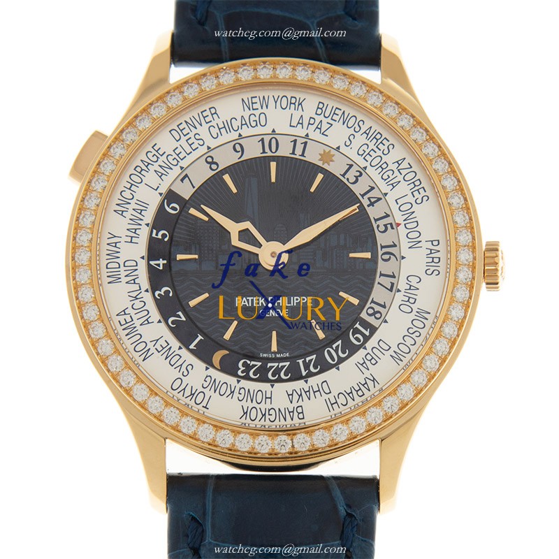 7130R-012 - Patek Philippe Complications Replica Watch - 18kt Rose Gold Diamond Blue Dial - Luxury Replica Watch
