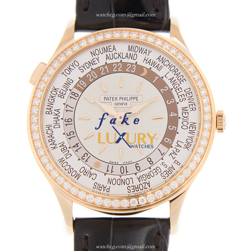 Patek Philippe 7130R-013 Replica Watch, Automatic Movement, Rose Gold Case with Diamonds, White Dial - Luxury Replica Watch
