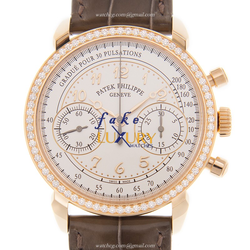 Patek Philippe 7150/250R-001 Replica Watch - Manual Wind - 18kt Rose Gold & Diamonds - White Dial - Luxury Replica Watch