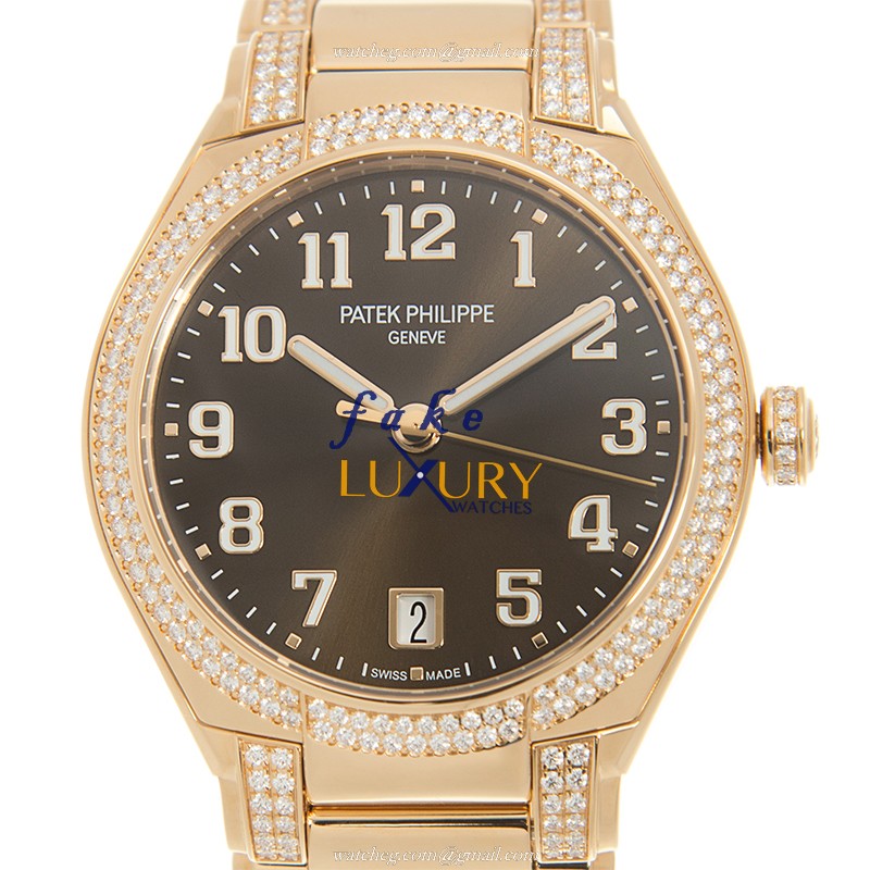Patek Philippe 7300/1201R-001 Twenty-4 Automatic 18kt Rose Gold Diamonds White Dial Replica - Luxury Replica Watch