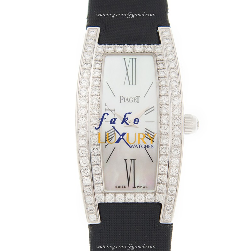 Piaget G0A27063 Limelight Replica Watch, Quartz Movement, White Gold Diamond Case, White Mother of - Luxury Replica Watch