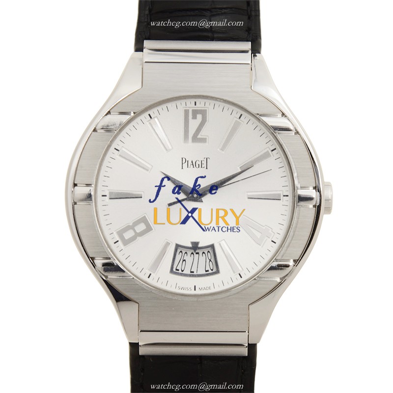 Piaget G0A31139 POLO Automatic 18kt White Gold Silver Dial Alligator Strap Replica Watch - Luxury Replica Watch