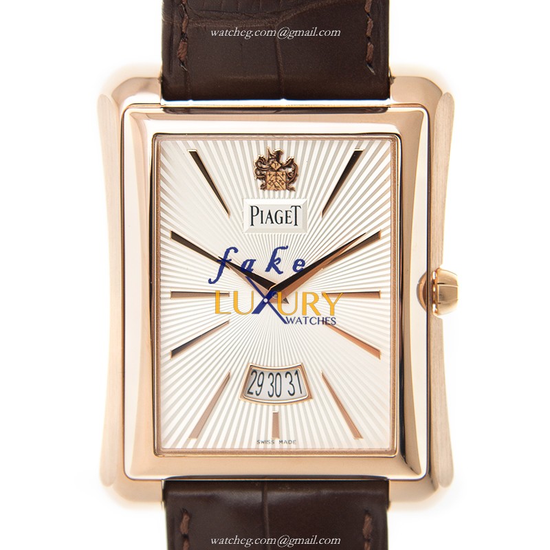 Piaget G0A32121 Replica Watch, Automatic Movement, Silver Dial, Brown Alligator Strap - Luxury Replica Watch