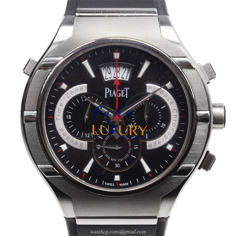 Piaget G0A34002 POLO Replica Watch Automatic Titanium Case Black Dial Rubber Strap - Luxury Replica Watch