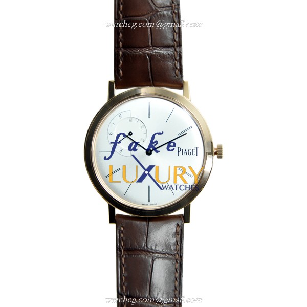 Piaget G0A34113 Altiplano Replica Watch, Manual Wind, Rose Gold Case, Silver Dial, Brown Alligator - Luxury Replica Watch