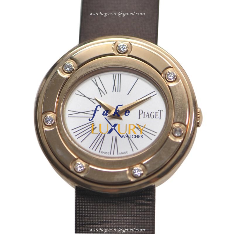 Piaget G0A35086 POSSESSION - Replica Watch - 29mm Quartz - 18kt Rose Gold Case - Brown Silk Strap - Luxury Replica Watch