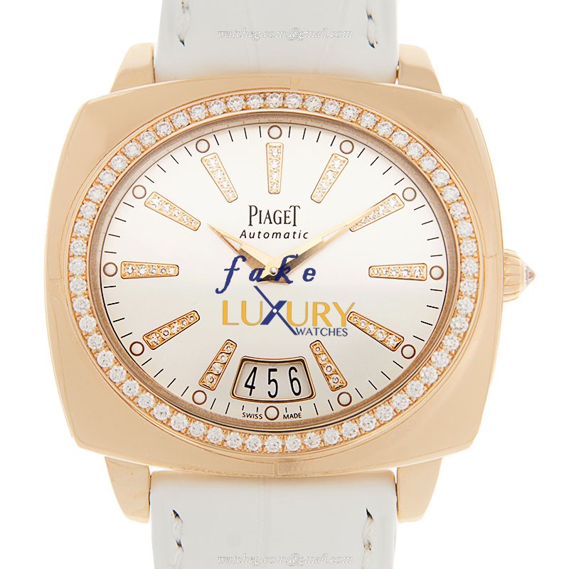 G0A35093 - Piaget Limelight Replica Watch Automatic Silvery White Dial 18kt Rose Gold Diamonds - Luxury Replica Watch