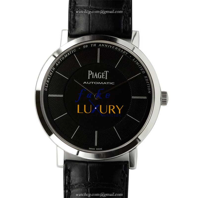 Piaget G0A35133 Replica Watch, Altiplano Automatic, Black Dial, 18kt White Gold Case, Alligator - Luxury Replica Watch