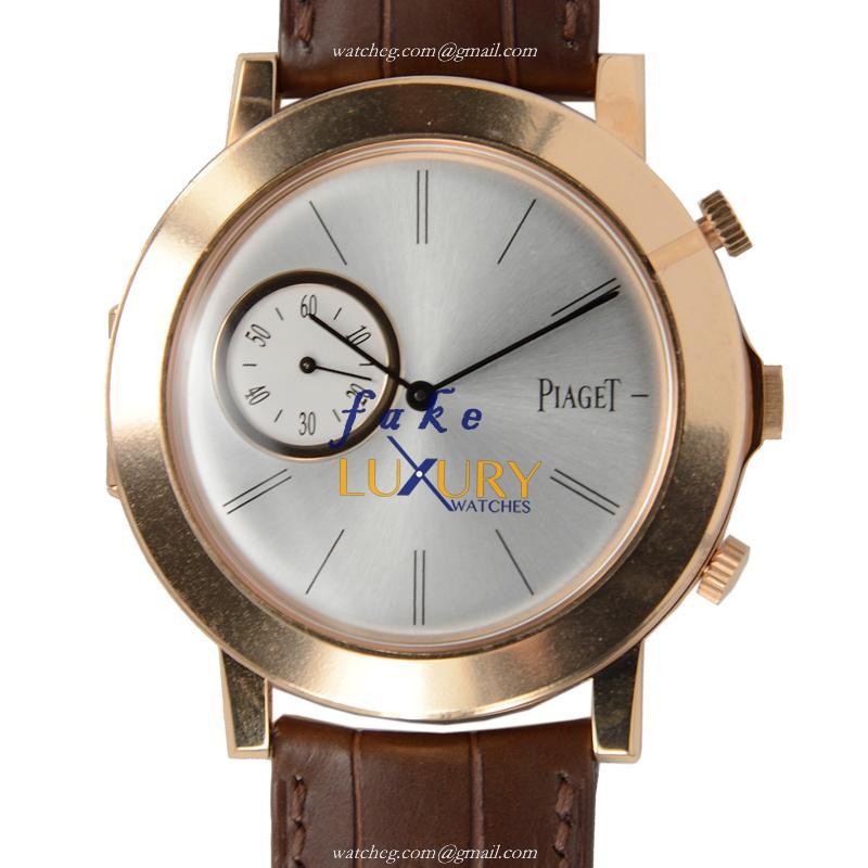 Piaget G0A35153 Altiplano Manual Wind 18kt Rose Gold Silver Dial Brown Alligator Strap Replica Watch - Luxury Replica Watch