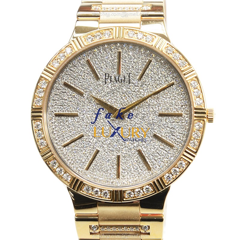 Piaget G0A37054 Replica Watch Dancer Manual Wind 18kt Rose Gold Silver Dial Diamonds 38mm - Luxury Replica Watch