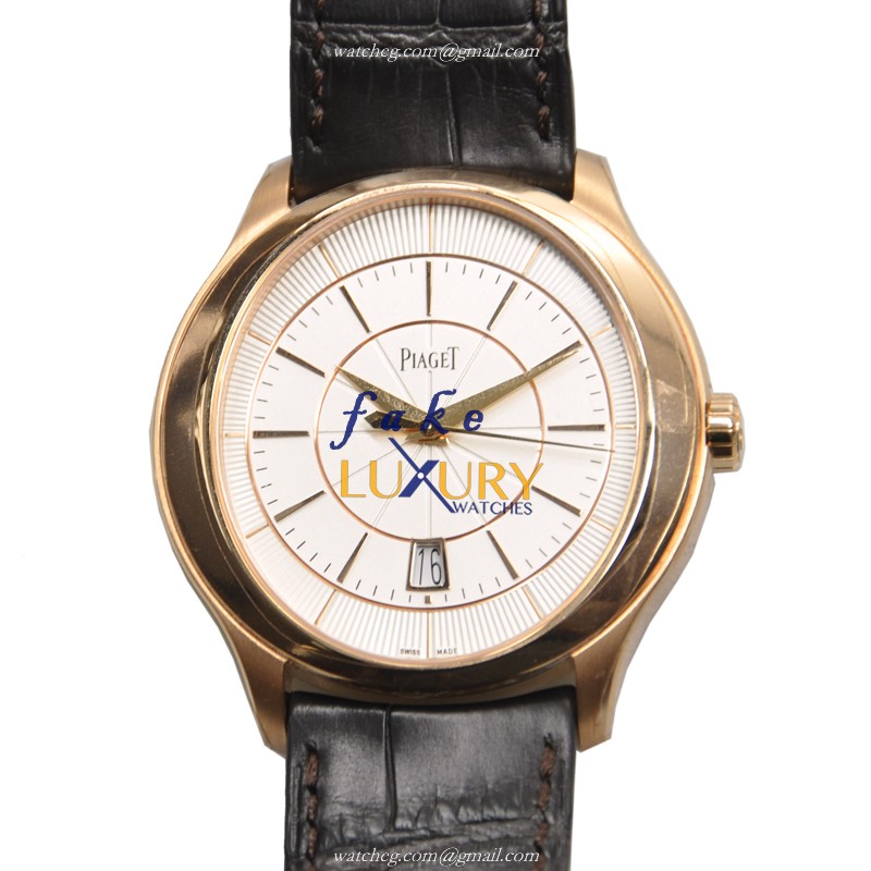 Piaget G0A37110 Gouverneur Replica Watch, White Dial, 18kt Rose Gold Case, Automatic Movement - Luxury Replica Watch