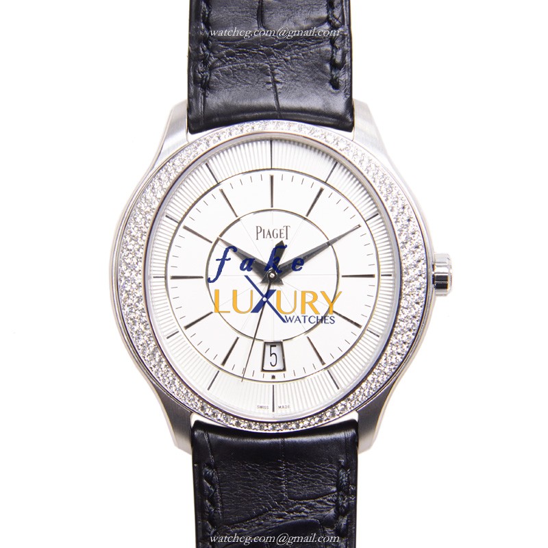 Piaget G0A37111 Gouverneur Replica Watch, Automatic, Silver Dial, 18kt White Gold & Diamond Case - Luxury Replica Watch