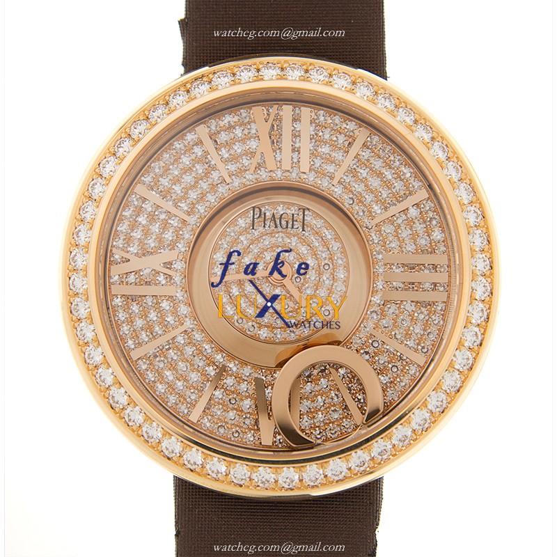 Piaget G0A37157 Limelight Quartz 18kt Rose Gold Diamond Gold Dial Watch - Luxury Replica Watch