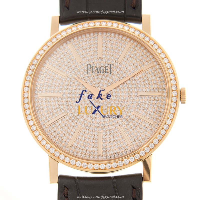 Piaget G0A38141 Replica Watch, 38mm Manual Wind, Gold Dial, 18kt Rose Gold & Diamonds Case - Luxury Replica Watch