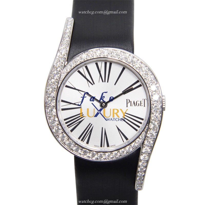 Piaget G0A38160 Limelight Replica Watch, Quartz Movement, 18kt White Gold & Diamond Case, Silver - Luxury Replica Watch