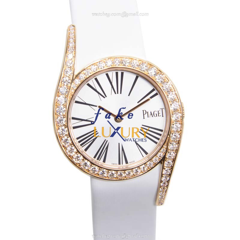 Piaget G0A38161 Limelight Replica Watch, 18kt Rose Gold & Diamonds Case, Silver Dial, Quartz - Luxury Replica Watch