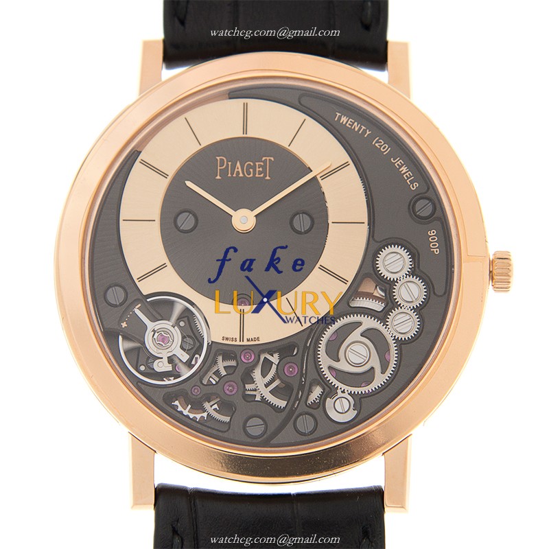 Piaget G0A41011 Altiplano Manual Wind 18kt Rose Gold Black Dial Alligator Strap Replica Watch - Luxury Replica Watch