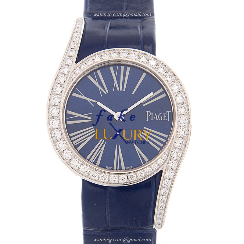 Piaget G0A42163 Limelight Replica Watch, 18kt White Gold & Diamond Case, Blue Dial, Quartz - Luxury Replica Watch